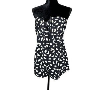 The Impeccable Pig Romper Womens Size Large Strapless Black Cream